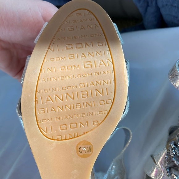 - Gianni bini wedge Platform silver cork Sandal 8.5 - Picture 7 of 16